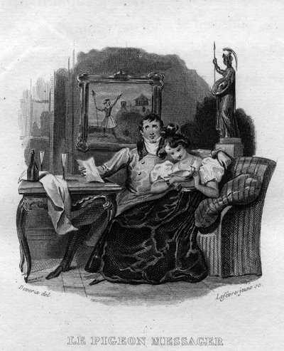 Budduen Chanson de Beranger i "" Oeuvres fuldender"" (1834) af Pierre Jean de Beranger (1780-1857), fransk digter og sangskriver. af French School