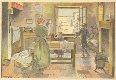 Strygning (farve litho) af French School