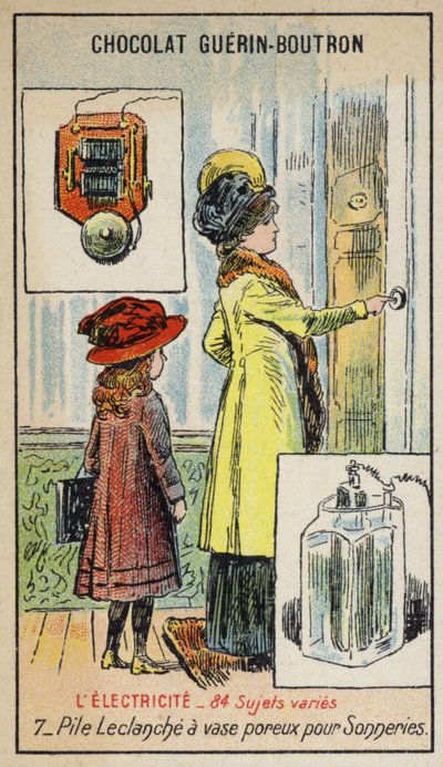 Leclanche celle til dørklokker (chromolitho) af French School