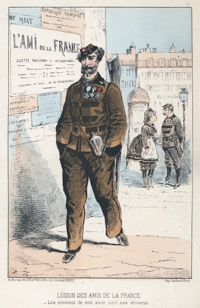 Legion of Friends of France (farvet gravering) af French School