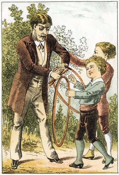 Leon og Lucien lærte godt at læse og blev små videnskabsmænd - deres forældre for at belønne dem købte smukke bøjler - i "Alphabet des petits savants", slutningen af det 19. århundrede (kromolitografi) af French School