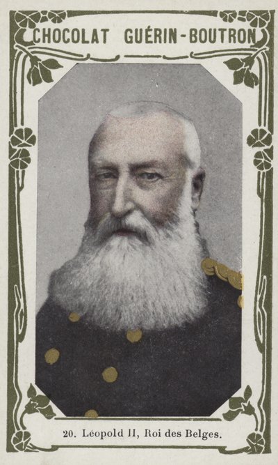 Leopold II, konge af belgierne (farvet foto) af French School