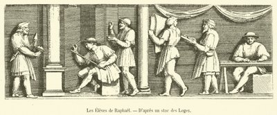 The Students of Raphael (gravering) af French School