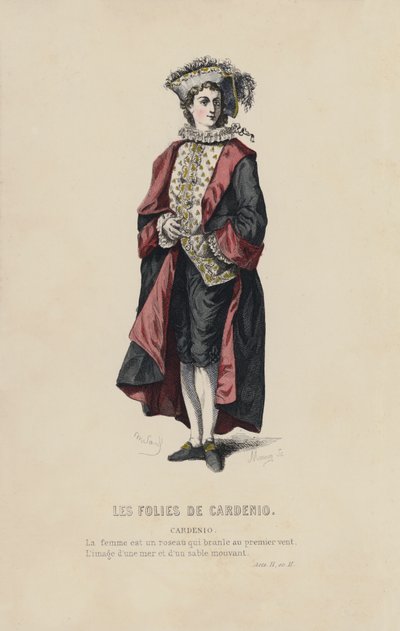 Les Folies De Cardenio, Cardenio (farvet gravering) af French School