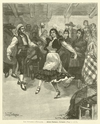 Gitanos i Spanien (gravering) af French School
