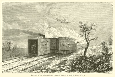 De blinde vogne ansat under belejringen af ​​Paris i 1870 (gravering) af French School