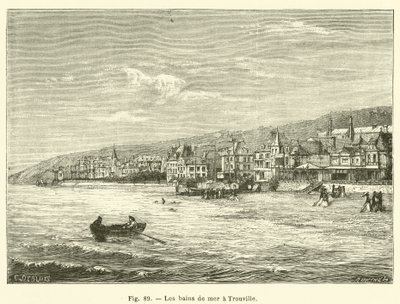 Havbadning ved Trouville (gravering) af French School