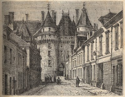 Loires slotte: slottet Langeais (Indre-et-Loire) - indgravering i "Histoire de France" af Victor Duruy (1811-1894) - 1882 af French School