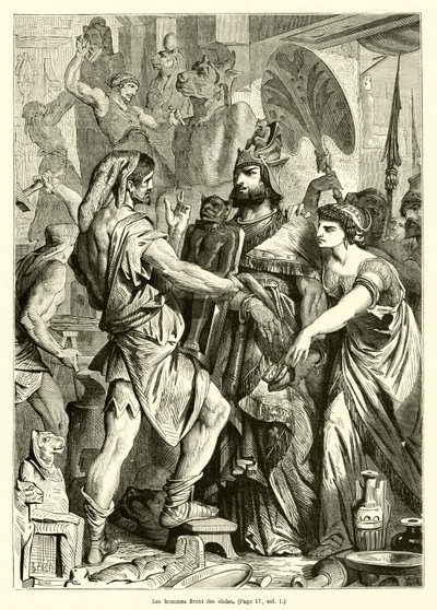 Mænd lavede idoler (gravering) af French School