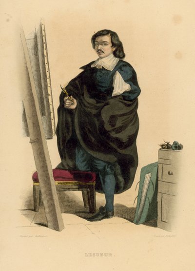 Lesueur (farvet gravering) af French School