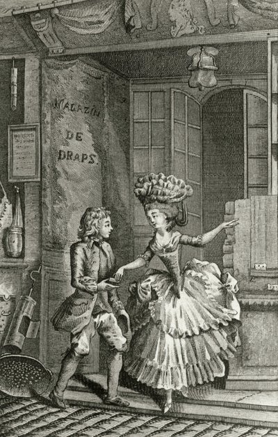 Libertinage - i "Historie dag for dag om en kvinde fra den franske republik", Restif de La Bretonne (1734-1806), Genève 1791-1794. af French School