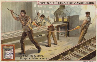 Liebig-kort med glasindustrien af French School
