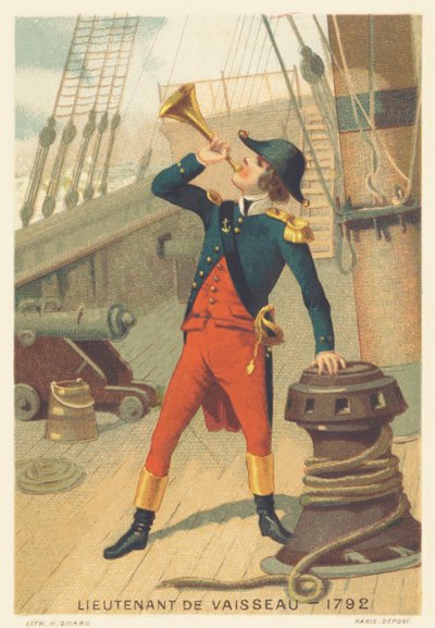 Løjtnant på et skib i 1792 af French School