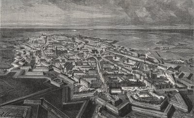 Lille by i Nordfrankrig - indgravering i “La France illustree: geographie, histoire, administration statistique” af V.A. Malt-brun. 1884 af French School