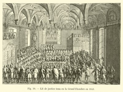 Lit de justice holdt i Storkammeret i 1643 af French School