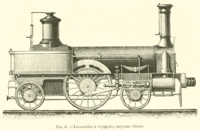 Passagerlokomotiv, medium hastighed (gravering) af French School