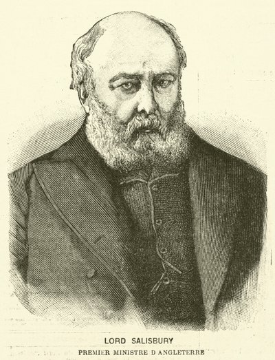 Lord Salisbury, britisk premierminister (gravering) af French School