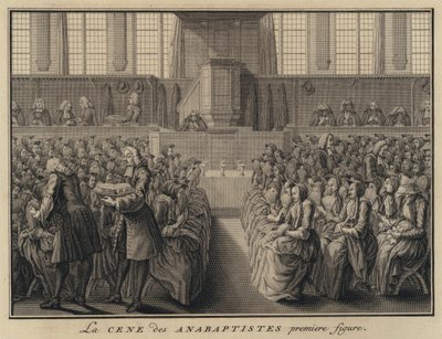 Herrens nadver i en anabaptistisk kirke (gravering) af French School