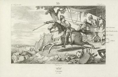 Lothair of France leads his army in an attack on the Holy Roman Emperors palace at Aachen, 978  af French School