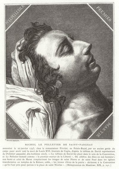 Louis-Michel le Peletier, Marquis de Saint-Fargeau, fransk revolutionær politiker, 1793 af French School