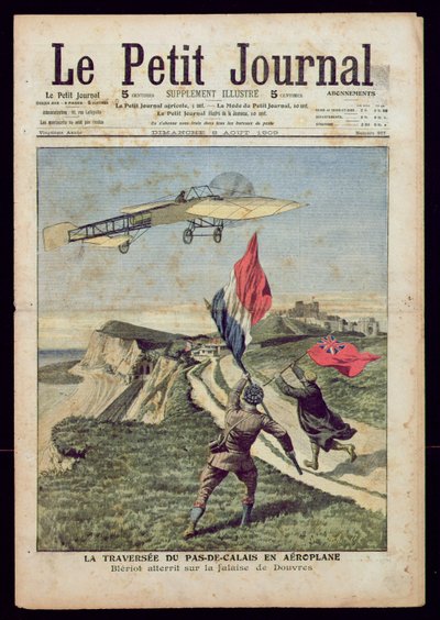 Louis Bleriot (1872-1936) lander ved Dover, fra 