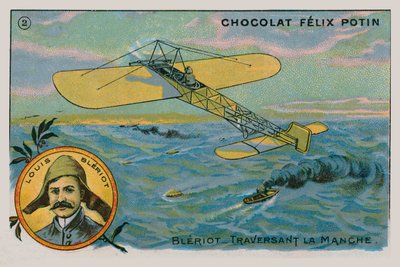 Louis Bleriot lavede den første flyvning over Den Engelske Kanal i et fly, der er tungere end et fly, 1909 af French School
