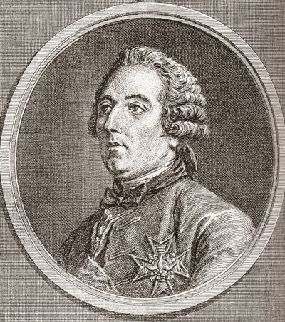 Louis César de La Baume Le Blanc, hertug de Vaujours, hertug de La Vallière, 1708 1780. Fransk adelsmand, bibliofil og militærmand. Fra Les Heures Libres udgivet 1908. af French School