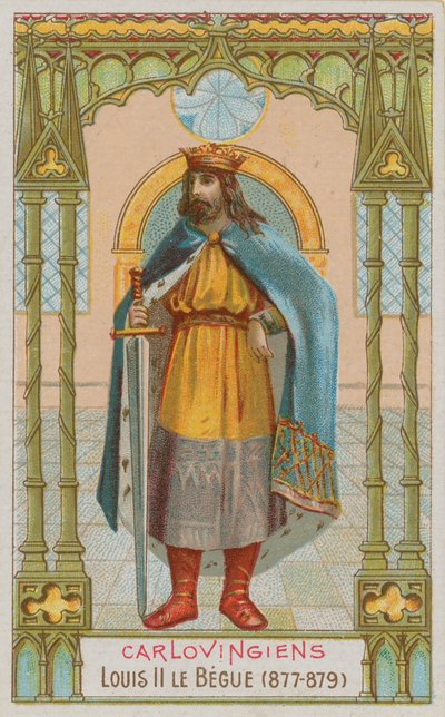 Ludvig II, karolingisk konge af Frankrig fra 877-879 af French School