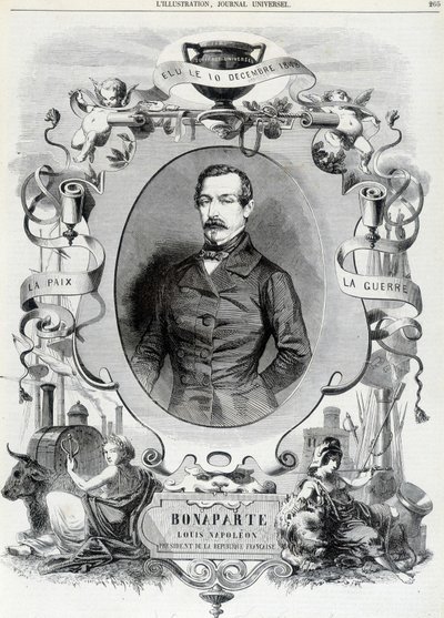 Louis Napoleon Bonaparte (Louis-Napoleon III), præsident for Den Franske Republik - Ill. af French School