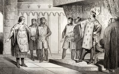 Louis VIII (1187-1226) Løven modtager en udsending fra sin fjende Henrik III (1207-72) af England, fra 