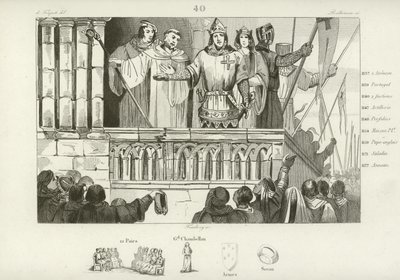 Louis VII of France raising support for the Second Crusade, c1147  af French School