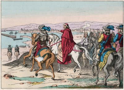 Louis XIII (1601-1643) og kardinal Richelieu ved La Rochelles sæde, place d