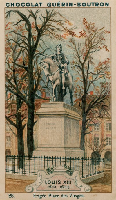 Ludvig XIII, 1610-1643, opført Place des Vosges af French School