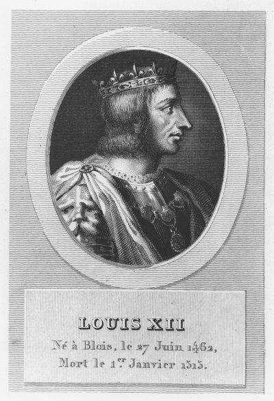 Ludvig XII, konge af Frankrig (gravering) af French School