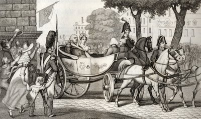 Ludvig XVIII (1755-1824) kommer ind i Paris ved restaureringen af 1814, fra 