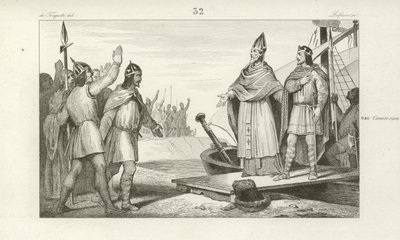 Louis dOutremer returns to France to claim the throne, 936  af French School