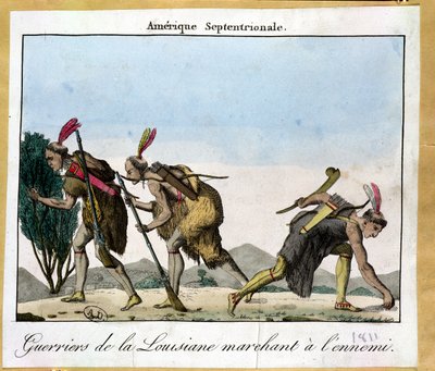 Louisiana-indianere sporer deres fjende, ca. 1811 af French School