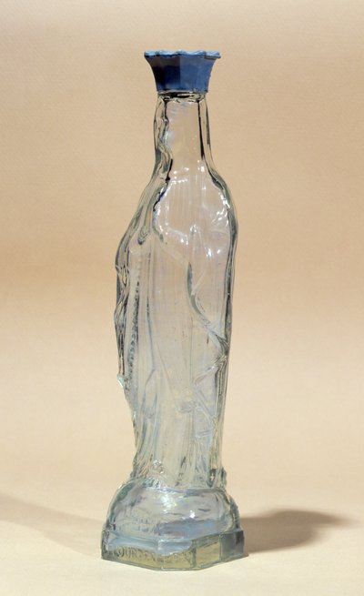 Lourdes vand i en flaske i form af Jomfru Maria (glas) af French School