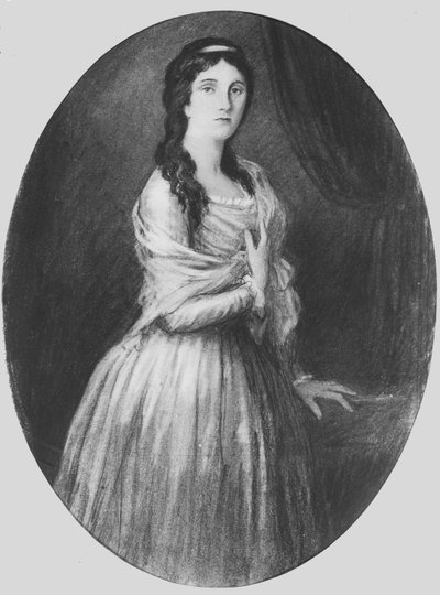 Lucile de Chateaubriand på 25 år (litho) af French School