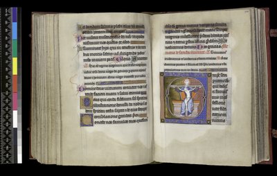 MS 300 f.197v-198r, Valgret til Treenigheden, fra Isabellas Salter og Timer, Paris, ca. 1265-70 (pen & blæk og tempera på pergament) af French School