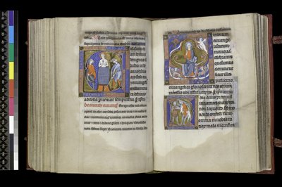 MS 300 f.201v-202r, Stemmeret til Johannes og Stemmeret til de Hellige Uskyldige, fra Isabellas Salter og Timer, Paris, ca. 1265-70 af French School