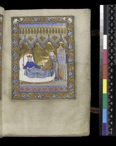MS 300 f.IVr, folio fra Psalter and Hours of Isabella of France, Paris, ca. 1265-70 (pen & blæk og tempera på pergament) af French School