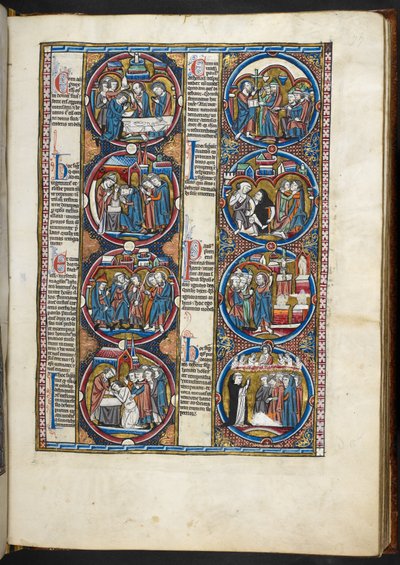 FRK. Harley 1527, f.77r, miniaturer fra Bible moralisée (vellum) af French School