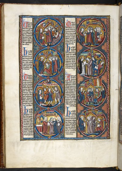 FRK. Harley 1527, f.80v, miniaturer fra Bible moralisée (vellum) af French School