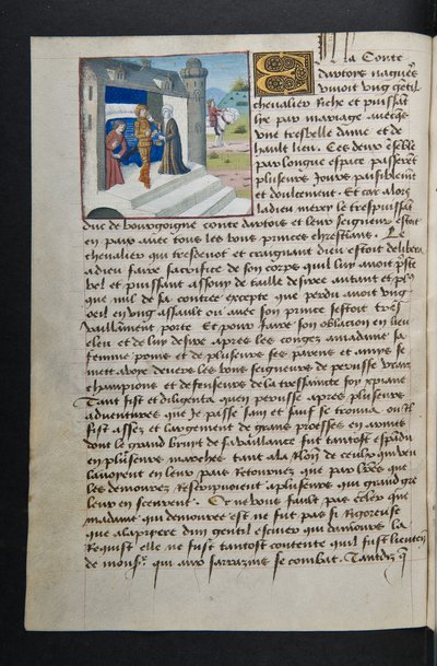 MS Hunter 252 034v Side fra Hundred New News, c.1461-62 af French School