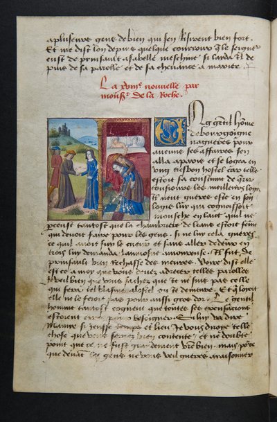MS Hunter 252 038v Side fra Hundred New News, c.1461-62 af French School