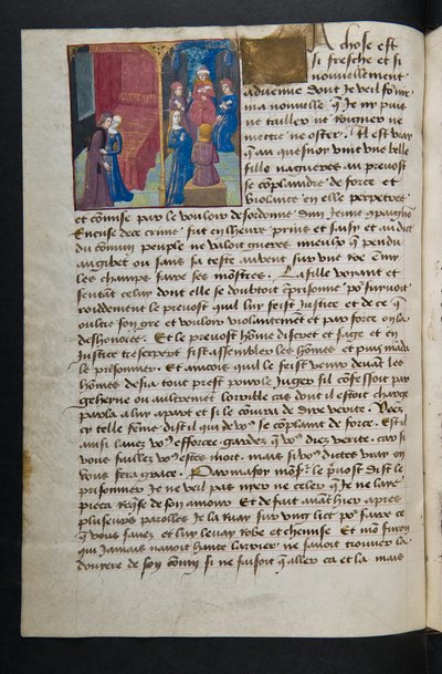 MS Hunter 252 053v Side fra Hundred New News, c.1461-62 af French School