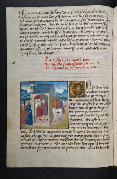 MS Hunter 252 054v Side fra Hundred New News, c.1461-62 af French School