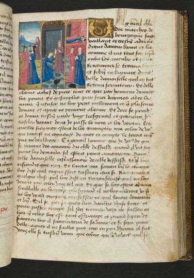 MS Hunter 252 080r Side fra Hundred New News, c.1461-62 af French School