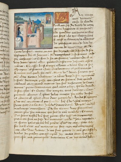 MS Hunter 252 101r Side fra Hundred New News, c.1461-62 af French School